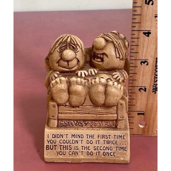 Vintage 1972 Paula Figurine Midlife Crisis E.D. Over The Hill Old Married Couple - Picture 9 of 10